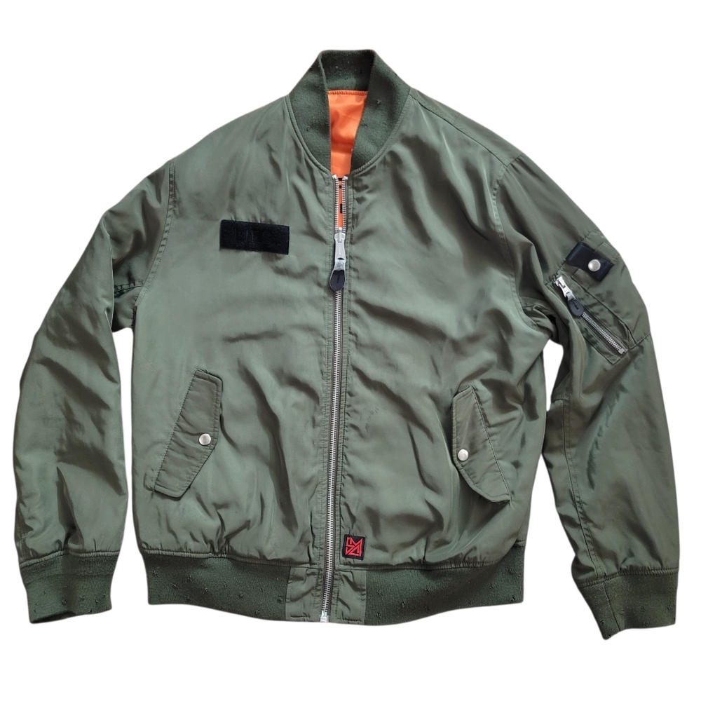 Five CM Mens Olive Green Reversible Bomber Jacket